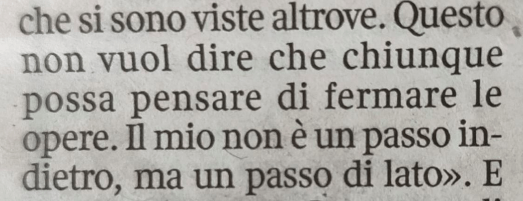 Il sindaco di Bologna Matteo Lepore sul dietrofront al parco don Bosco, 27 luglio 2024: «Questo non vuol dire che chiunque possa pensare di fermare le opere. Il mio non è un passo indietro, ma un passo di lato».